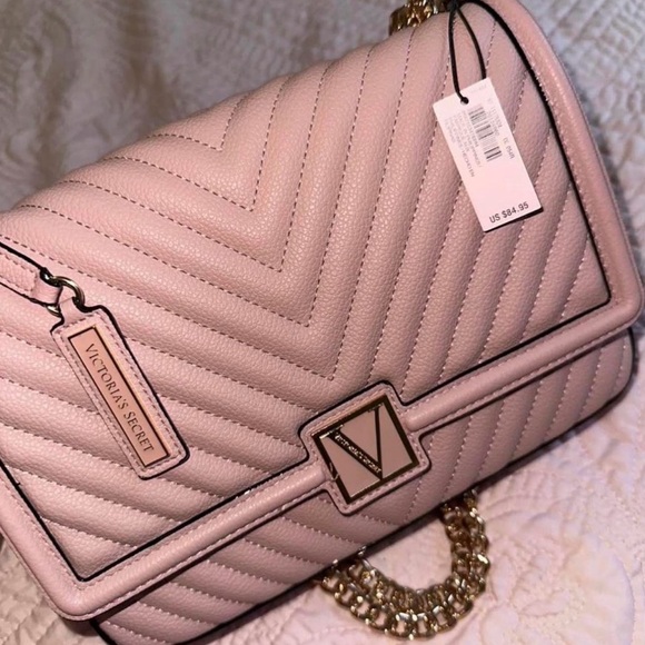 Victoria's Secret Handbags - Victoria's Secret Light Pink Chevron Shoulder Bag